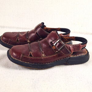 Johnston & Murphy Brown Leather Buckle Strap Sandals Men's US 12
